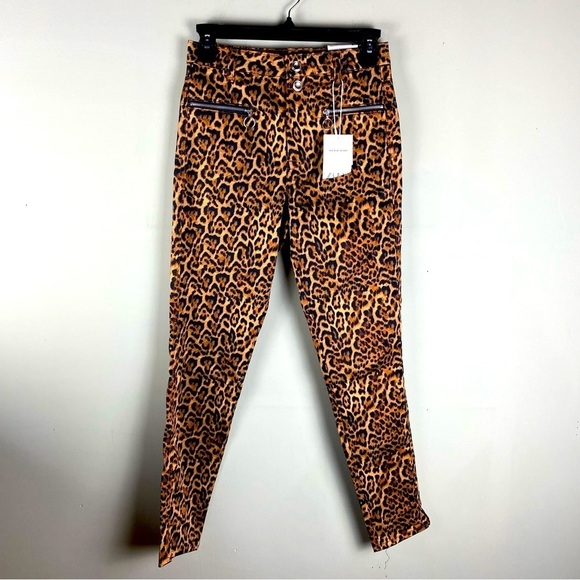 Zara: Jaguar Animal Print Stretchy Full Length Mid Rise Skinny Jeans Size 2 NWT - Picture 1 of 6